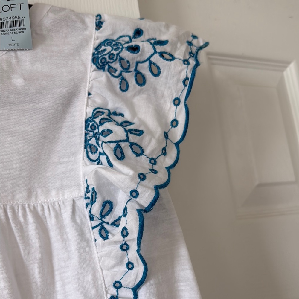 LOFT Embroidered Top - Picture 5 of 6